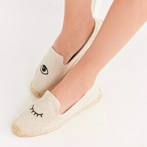 Soludos x Jason Polan Wink Embroidered Smoking Slipper Espadrille, 6